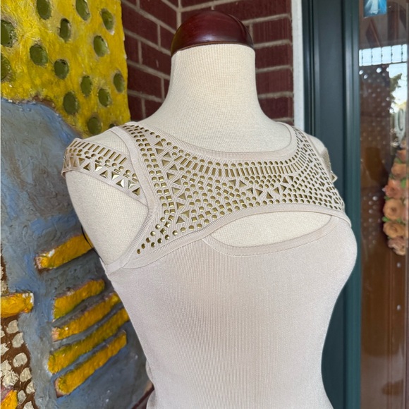 Bebe Cream Knit Bodycon Dress - Picture 4 of 11